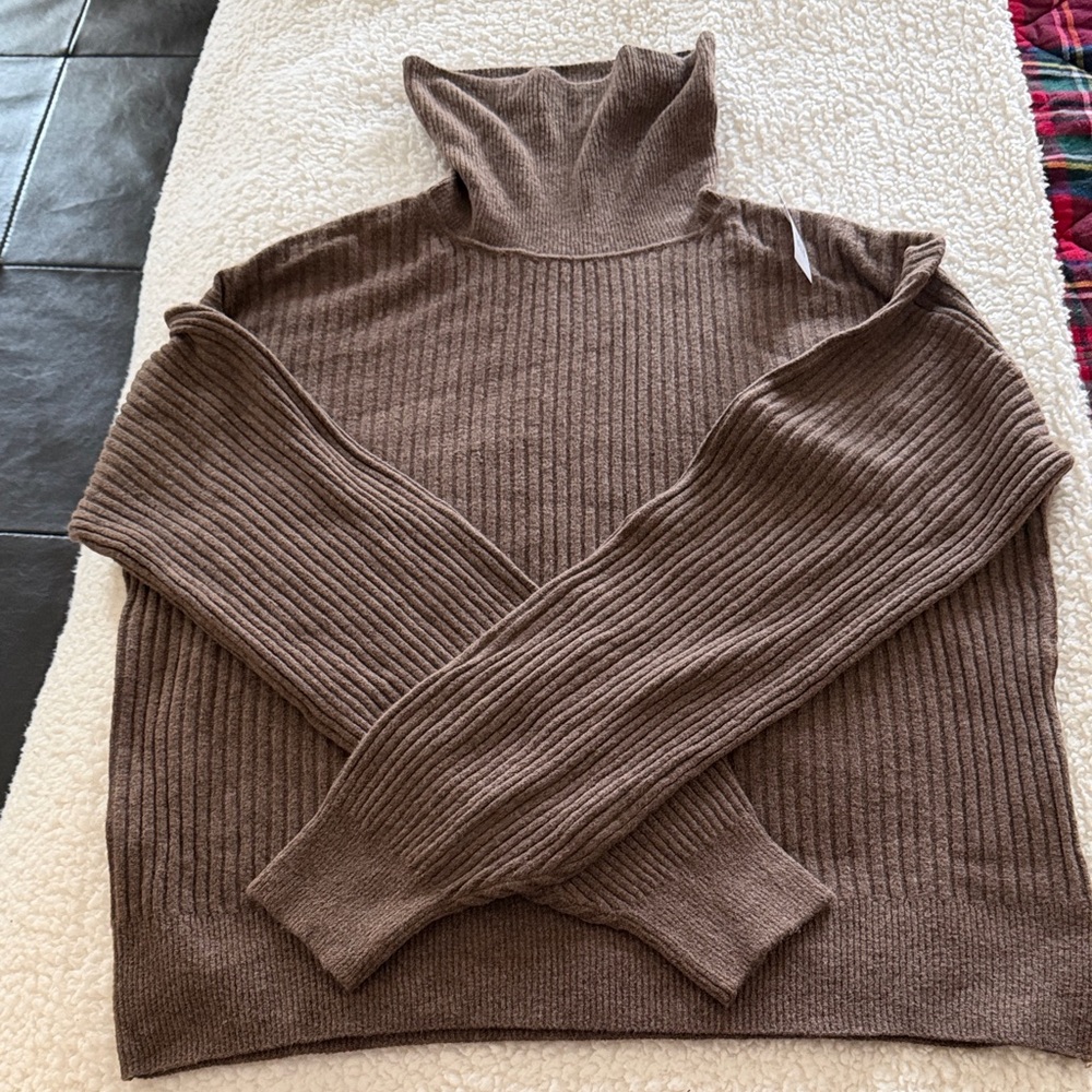 Gap Brown Ribbed Turtleneck Sweater